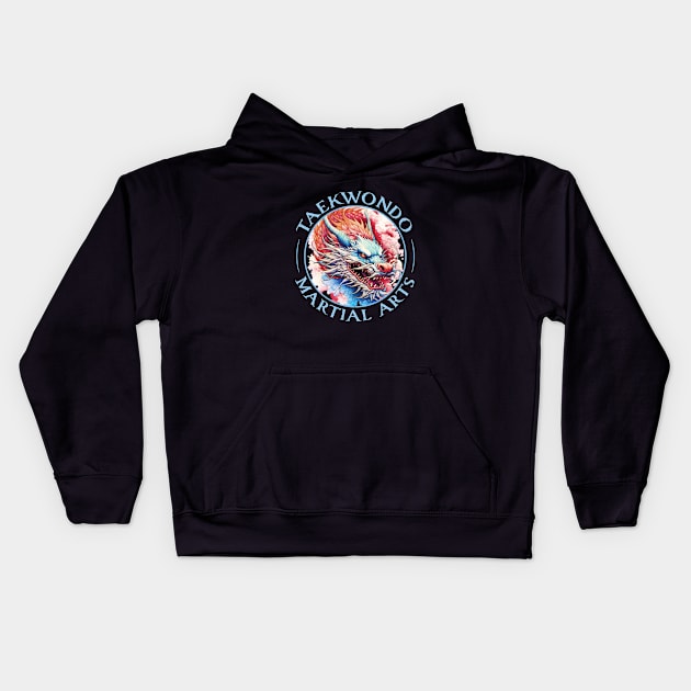 Taekwondo Martial Arts Dragon Kids Hoodie by Pine Hill Goods